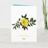 Gelbe Rose aqua floral Happy Geburtstag Karte (Rückseite)