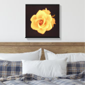 Gelbe Rose auf Matte Black Leinwanddruck (Insitu (Schlafzimmer))