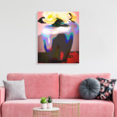 Gelbe Rose aus Texas Leinwanddruck (Insitu (Wohnzimmer))