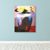 Gelbe Rose aus Texas Leinwanddruck (Insitu (Holzboden))