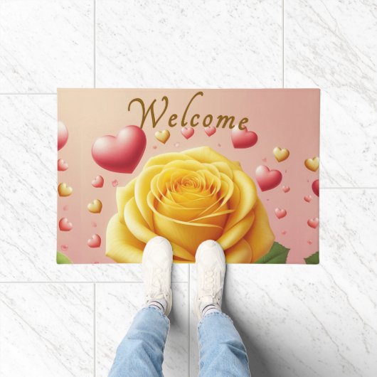Gelbe Rose Begrüßungsmatte Fußmatte (Indoor)