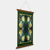 Gelbe Rose Blume Abstrakt Wandteppich Mit Holzrahmen (Gewinkelt)