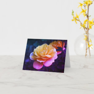 Gelbe Rose Blume Art Blank Note Karte