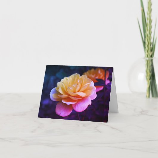 Gelbe Rose Blume Art Blank Note Karte (Vorderseite)