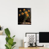 Gelbe Rose Blume Art Print Poster (Heimbüro)
