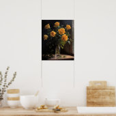 Gelbe Rose Blume Art Print Poster (Küche)
