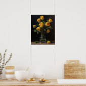 Gelbe Rose Blume Art Print Poster (Küche)