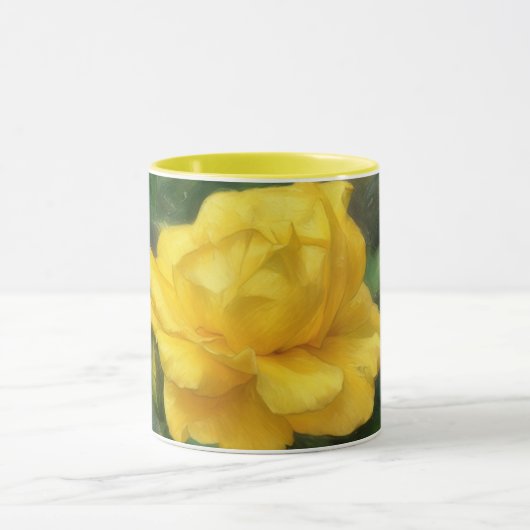 Gelbe Rose Blume Art Tasse Cup (Zentrum)
