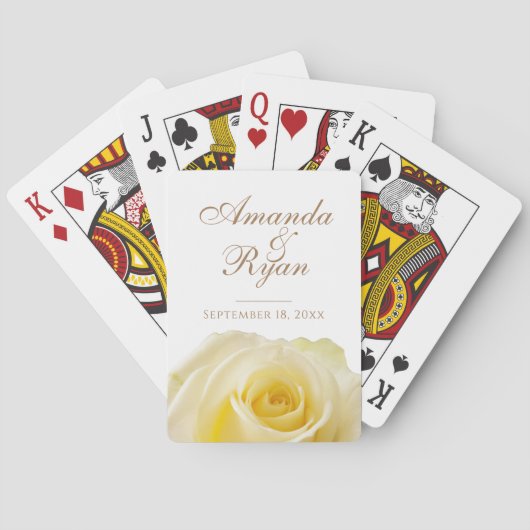 Gelbe Rose Blume Blumenbräu Hochzeitstag Spielkarten (Rückseite)