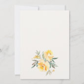 Gelbe Rose Blume Blumenkohl Dusche Einladung (Rückseite)