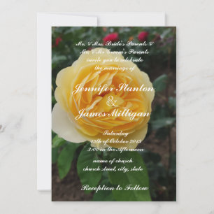 Gelbe Rose-Blume Einladung
