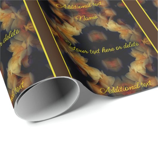 Gelbe Rose Blume Elegant Personalisiert Geschenkpapier (Rolleneckpunkt)