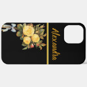 Gelbe Rose Blume Gold Monogramm Case-Mate iPhone Hülle (Hinten (horizontal))