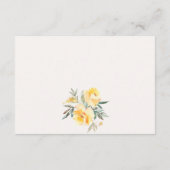 Gelbe Rose Blume Hochzeitsempfang Begleitkarte (Rückseite)