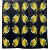 Gelbe Rose Blume im Abstrakten Muster Duschvorhang (Vorderseite)