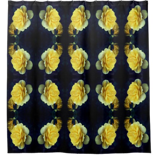 Gelbe Rose Blume im Abstrakten Muster Duschvorhang (Vorderseite)
