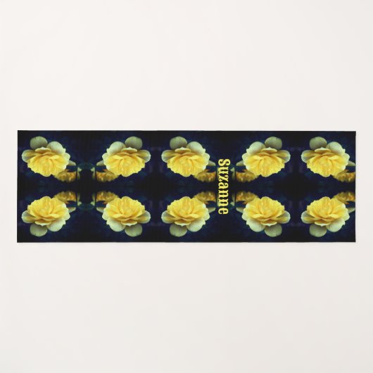 Gelbe Rose Blume im Blut Abstrakt Personalisiert Yogamatte (Vorderseite (Horizontal))