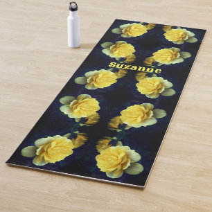 Gelbe Rose Blume im Blut Abstrakt Personalisiert Yogamatte