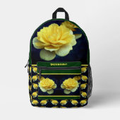 Gelbe Rose Blume im Vollblut Personalisiert Bedruckter Rucksack (Vorderseite)