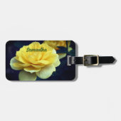 Gelbe Rose Blume im Vollblut Personalisiert Gepäckanhänger (Vorderseite horizontal)