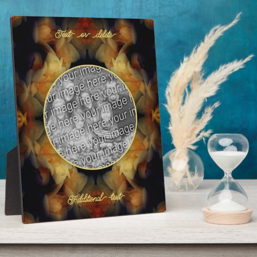 Gelbe Rose Blume kreieren Ihr eigenes Foto Fotoplatte (Seite)