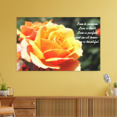Gelbe Rose Blume - Liebe ist schön Leinwanddruck (Insitu (Wohnzimmer))