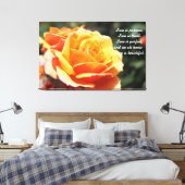 Gelbe Rose Blume - Liebe ist schön Leinwanddruck (Insitu (Schlafzimmer))