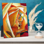 Gelbe Rose Blume Originale Aquarellkunst Fotoplatte (Seite)