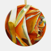 Gelbe Rose Blume Originale Aquarellkunst Keramik Ornament (Vorne)