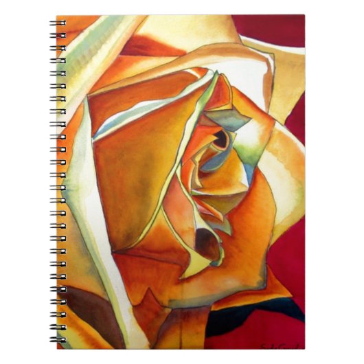 Gelbe Rose Blume Originale Aquarellkunst Notizblock (Vorderseite)