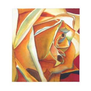 Gelbe Rose Blume Originale Aquarellkunst Notizblock