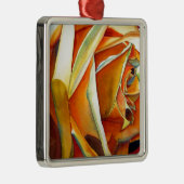 Gelbe Rose Blume Originale Aquarellkunst Silbernes Ornament (Rechts)