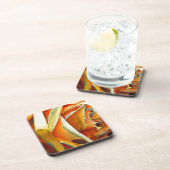 Gelbe Rose Blume Originale Aquarellkunst Untersetzer (Rechte Seite)