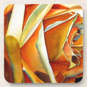 Gelbe Rose Blume Originale Aquarellkunst Untersetzer