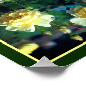 Gelbe Rose Blume Pair Mirror Abstrakt Poster (Ecke)