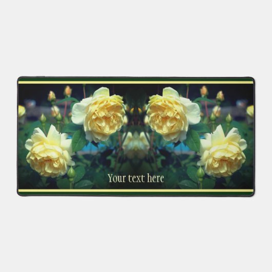 Gelbe Rose Blume Personalisiert Schreibtischunterlage (Vorderseite)