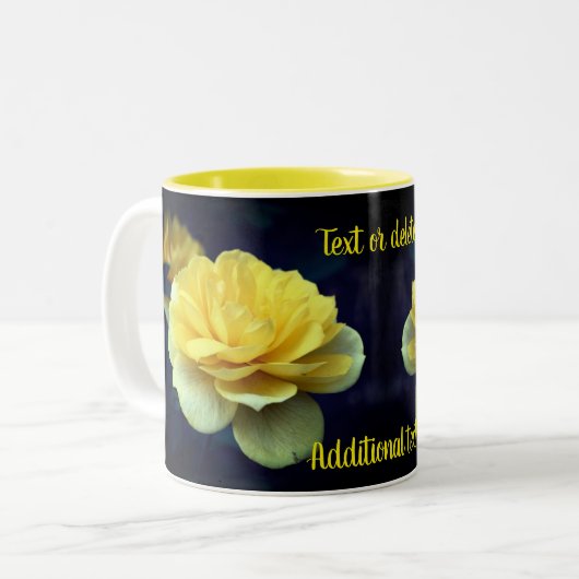 Gelbe Rose Blume Personalisiert Zweifarbige Tasse (Vorderseite Links)