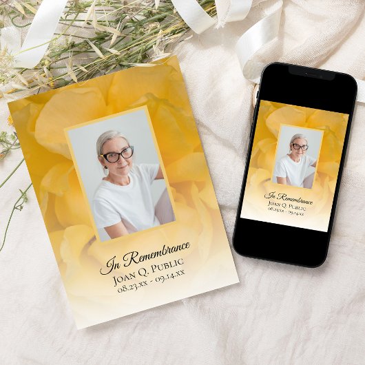 Gelbe Rose Blume Petals Todesanfang Einladung