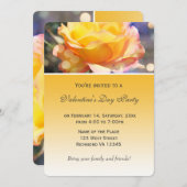 Gelbe Rose Blume Valentinstag Party Einladung (Vorne/Hinten)