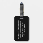 Gelbe Rose Blumendesign | Monogramm Gepäckanhänger (Rückseite vertikal)