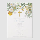 Gelbe Rose Blumengarten Taufe Pergament Einladungen (Vorderseite)