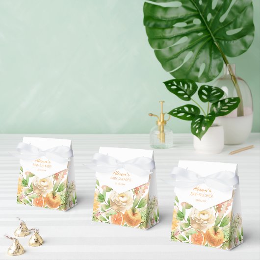 Gelbe Rose Blumengrün Girl Babydusche Geschenkschachtel