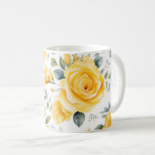 Gelbe Rose Botanical Rx Apotheke  Kaffeetasse (VorderseiteRechts)