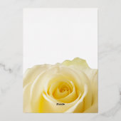 Gelbe Rose Brautparty Gold Rose Folieneinladung (Rückseite)