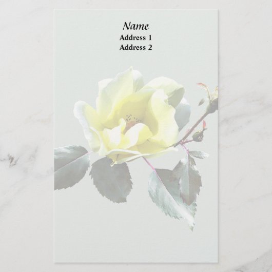 Gelbe Rose Briefpapier (Vorderseite)