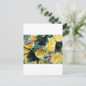 Gelbe Rose Buds Postkarte (Stehend Vorderseite)