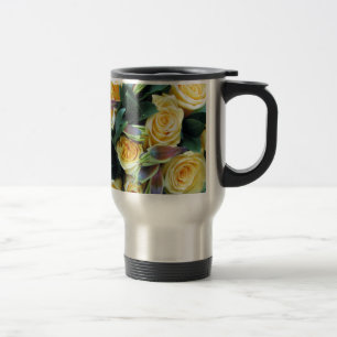 Gelbe Rose Buds Reisebecher