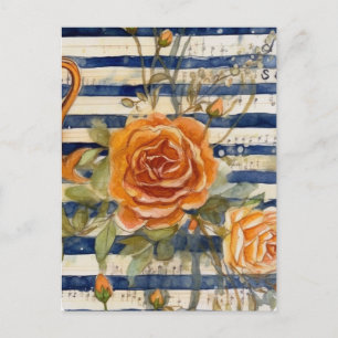 Gelbe Rose Collage Postkarte