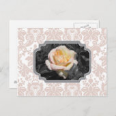 Gelbe Rose Damask Notecard Postkarte (Vorne/Hinten)