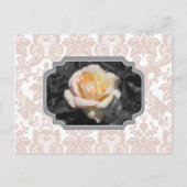 Gelbe Rose Damask Notecard Postkarte (Vorderseite)